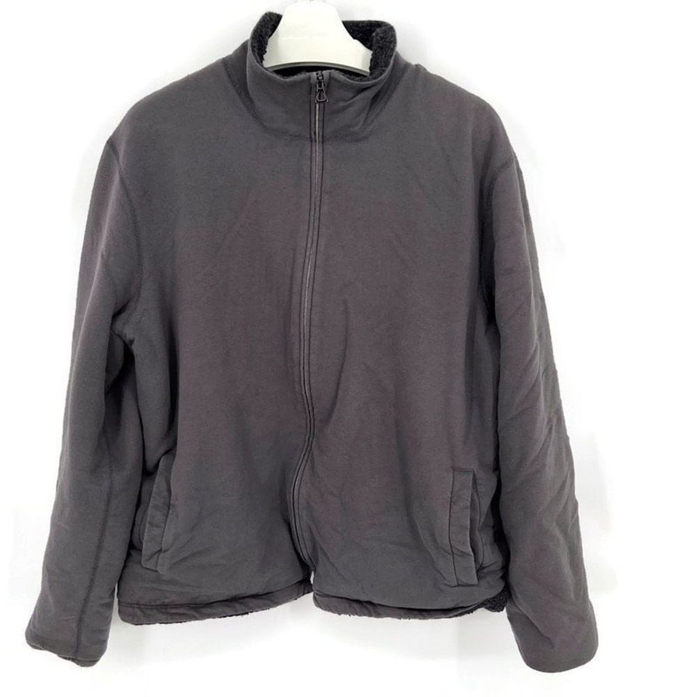 James Perse Gray Wool Fleece Line Zip Front Sweatshirt Jacket Sz4 XL